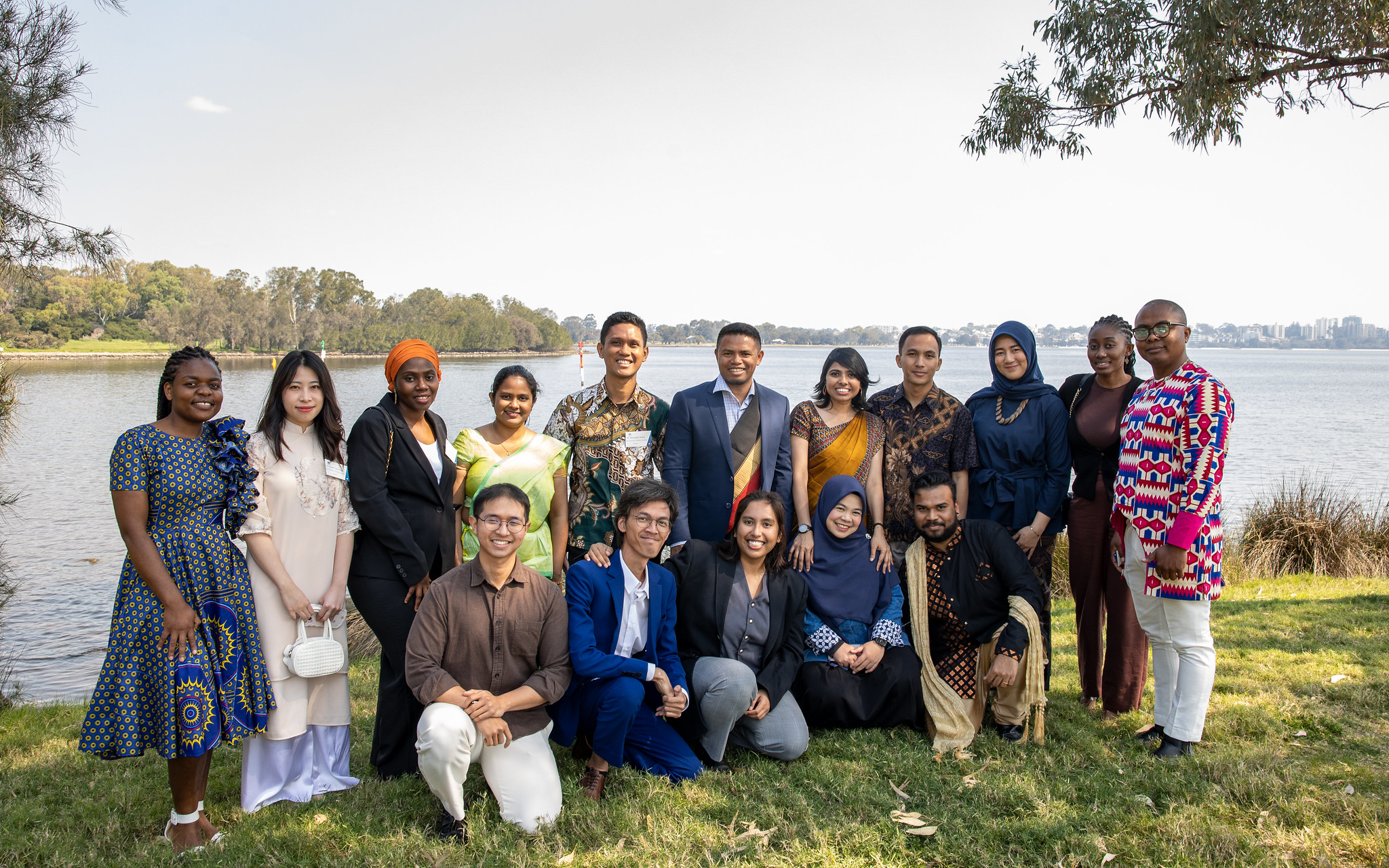 Image of Gayathri (fourth from left, back row) pictured with other Australia Awards scholars from the 2024 Australia Awards- Celebration Event.