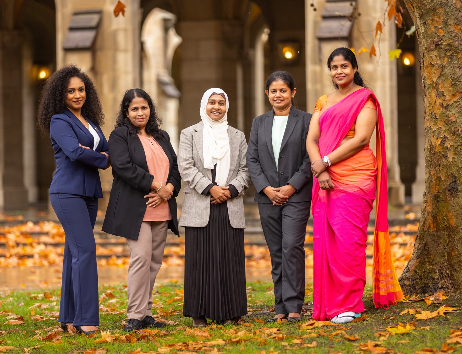 Harshika (right) pictured with other Australia Awards scholars from Sri Lanka in Melbourne.