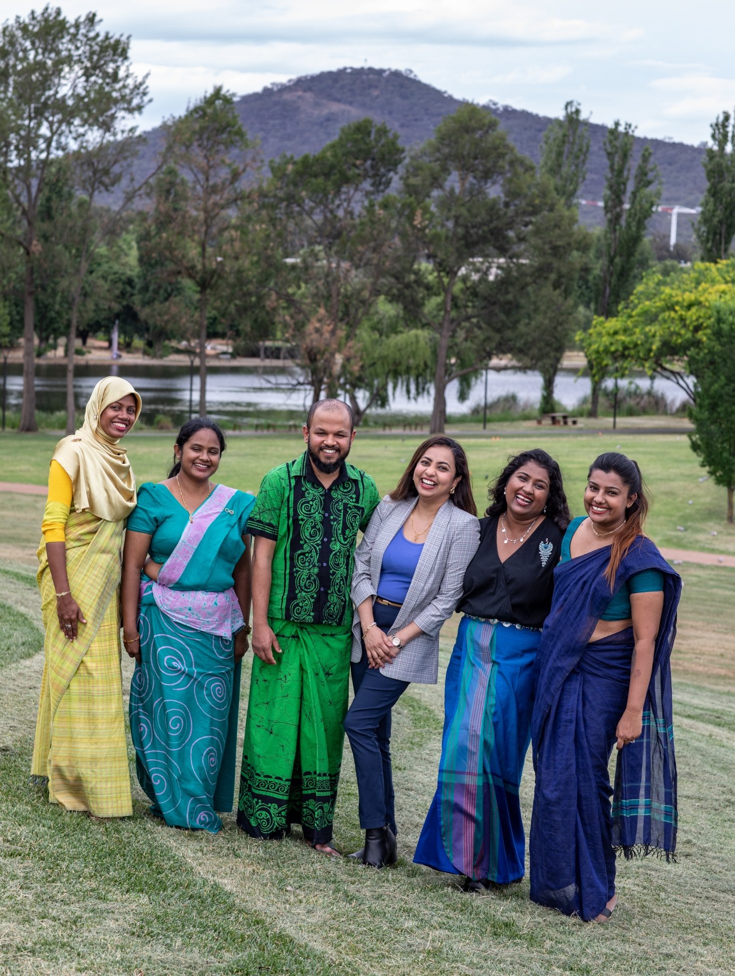 Gayathri (second from left) pictured with other scholars from Sri Lanka at the 2024 Scholars Forum in Canberra. 